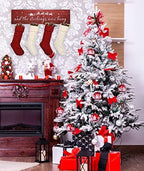 Christmas Stocking Holder, The Stocking were Hung Wood Hanging Sign, Stocking Holder for Wall, Xmas Stocking Holder with 6 Hangers for Fireplace Mantel, 24 inch,Red - Image 6