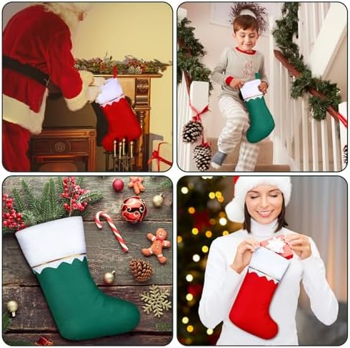 Sumind 100 Pcs Xmas Stockings,Red with White Trim, Green with White Trim - Image 6