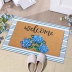 Tinideya 2 Pcs Hydrangea Floral Layered Doormat Set - Image 3