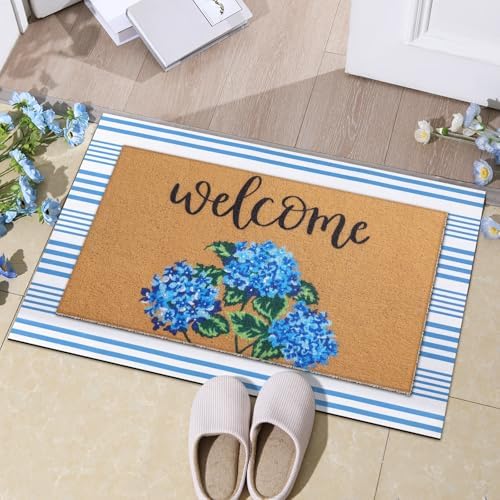 Tinideya 2 Pcs Hydrangea Floral Layered Doormat Set - Image 3