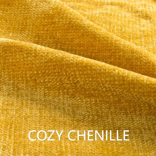 Chenille Throw Blanket for Couch 60" x 80" Twin, Yellow - Image 2