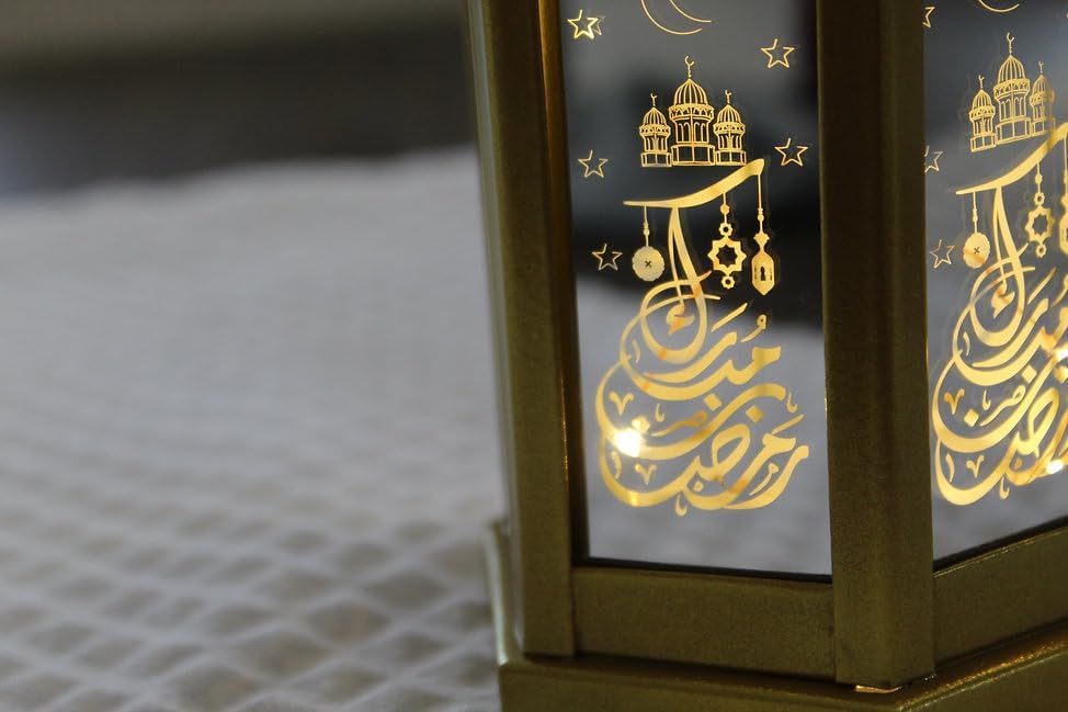 Metal Gold Lantern for Eid Mubarak Muslim Festive Ramadan Decorations | Premium Quality Decoratives for Home Indoors, Outdoors, Parties, Housewarming, Gifting, Loved Ones, Large - Image 3