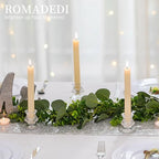 Romadedi Small Ribbed Glass Taper Candle Holder, Clear, Pack of 20 - Image 4