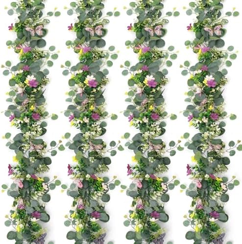Flower Garland Artificial Daisy Garlands Floral Vines 3D Butterfly by MagicLife