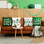 GlikCeil Set of 16 Easter Pillow Covers 18 x 18 Inch St. Patrick's Day Spring Pillowcase Holiday Throw Pillow Covers Valentine's Day Heart Clover Bunny Cushion Case Vintage Pillowcase for Home Decor - Image 5