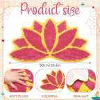 Drydiet 35in Diwali Decorations for Home Floral Rangoli Mat Indian Diwali Lotus Decor Pooja Floral Housewarming Floor Decor Rangoli Mat for Indian Traditional Pooja Festival New Year Entrance Gift - Image 3