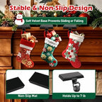 Stocking Holders for Mantle Set of 6, Heavy Duty Metal Stocking Hooks, Non-Slip Base Stocking Hangers for Xmas Holiday Decorations, Fireplace Christmas Decor Hooks for Home (Black) - Image 5