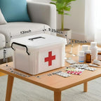 15QT Clear Medicine Organizer Box with Handle, Plastic Medicine Container with Tray First Aid Box Empty, Thickened Medicine Storage Organizer Multipurpose Medication Organizer Storage, White - Image 3