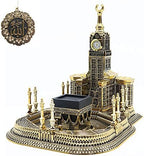 Modefa Islamic Table Decor – Kaba Clock Tower Replica with 99 Names of Allah & Car Hanger - Muslim Home Decor - Islamic Art Muslim Gifts for Ramadan, Eid Decoration - Gold (Large) by Modefa