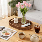 3pcs Woven Serving Trays, Poly Wicker Oval Serving Basket - Image 4