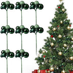 Daifunli 8 Pcs Dark Green Christmas Tree Picks 7.87 Inch Christmas Balls Ornaments Xmas Hanging Decorations for Xmas Tree Topper DIY Wreath Holiday Floral Vase Fillers Crafts Home Decor by Huiinen