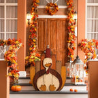 Yerliker Turkey Porch Sign, Thanksgiving Outdoor Decor for Home, 15 x 17 in - Image 5