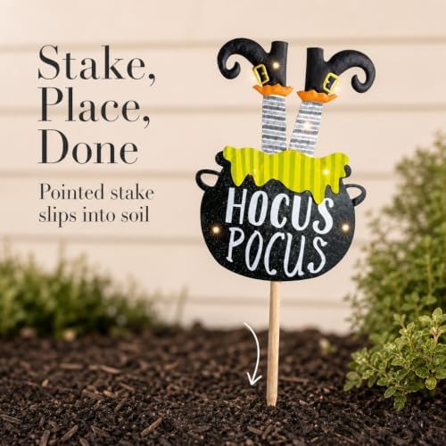 Mud Pie Led Tin Witch Yard Stake, Garden Accessories, Seasonal Home Decor, Holiday Giftable Decor - Image 5