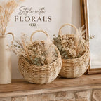 Toddmomy 2 Pack Woven Wicker Hanging Basket 9 Inch Wall Planter - Image 2