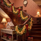 Silipull 5 Pcs 2.3 ft Large Christmas Ball Garland Ornaments, Gold - Image 6