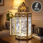 Vela Lanterns Decorative Indoor Fairy Light Ramadan Candle Holder, Gold, L - Image 4