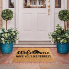 Funny The Entrance Way Outside Personalized Rug with Heavy-Duty Non Slip Outdoor Coconut Coir Doormat Pets Lover Gift 23.6 x 15.7 inch (Hope You Like Ferrets) - Image 4