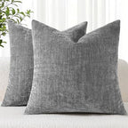 decorUhome Soft Chenille Dark Grey Throw Pillow Covers 26X26 Set of 2 by decorUhome