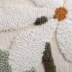 Summer Daisy Throw Pillow Covers 18x18 Inch Set of 2, Chenille Embroidered Pillowcase with 3D Tufted White Flowers Sage Green Leaves, Boho Decorative Cushion Covers for Couch Sofa Bed - Image 3