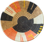 Handwoven African Basket Bowl for Fruits Home Decor (deep salmon black, 8in diameter) by ZenDesignsArtsCrafts
