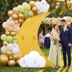 CroBlissful 5.9 ft Large Moon Standup Party Decor Gold Moon Decoration - Image 5