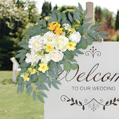 Yellow White Artificial Arch Flowers for Wedding Arch Decor - Image 4