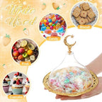 3 Pcs Ramadan Serving Trays Decoration, 1 Gold Round Tray with Acrylic Dome & 2 Star Shaped Trays, Eid Mubarak Metal Plate Dish for Dessert Display Holder Islam Muslim Home Party Table Decor - Image 5