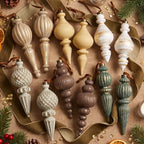 Colarr 15 Pcs Neutral Finial Christmas Ornaments Shatterproof Ball Decor - Image 6