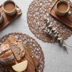 Threehoney Paper Braided Round Placemats, Set of 24, Coffee, 13 in - Image 6