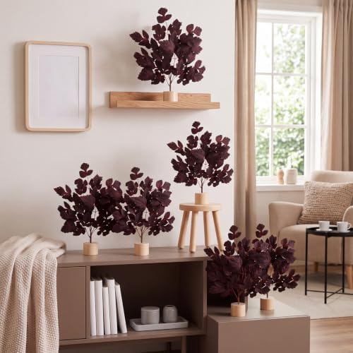 Soulchen 6 Pcs Artificial Cimicifuga Tree 12'' Mini Tabletop Fall Tree - Image 5