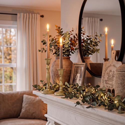 Gold Taper Candle Holders Set of 2 Cast Iron Vintage Christmas Candlestick - Image 7