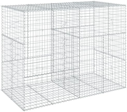 vidaXL Gabion Basket with Cover 78.7"x39.4"x59.1" Galvanized Iron by vidaXL