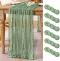 Sage Green Cheesecloth Table Runner Fall Table Decorations 10ft, 6 Pack by MLMC