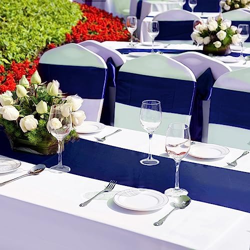 Bencailor 36 Pcs Navy Blue Satin Table Runners Bulk, 12 x 108 Inch - Image 4