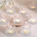 DARJEN Clear Ribbed Tealight Votive Candle Holders Set of 10 by DARJEN