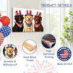July 4th Patriotic Canvas Wall Art 4th of July USA Decorations American Flag and Stars Dogs Picture Wall Decor Independence Day Home Decor 24x36in - Image 4