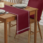Smile Sunflower Wine Red Table Runner, Burlap Table Runners 120 inches Long,Farmhouse Style Solid Color Table Runner for Wedding Holiday Party Dinner,Dresser Scarf Decor - Image 2