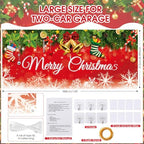 WovWeave 7 x 16 Ft Christmas Garage Door Cover, Bells and Stockings - Image 2