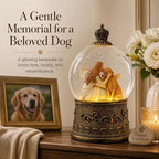 Dog Memorial Gifts for Loss of Dog Sympathy Gift，Snow Globe with Auto Swirling Glitter & 6H Timer, Battery or USB Powered, Dog Passing Away Gifts for Home Decor - Image 2