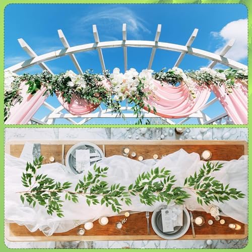 Yunlly 48 Pack Artificial Willow Leaves Garland 269 Ft Greenery Vines Decor - Image 6