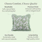 CPC Olive Green Ruffle Throw Pillow Covers for Couch, 24x24 Inch Cotton Stripe Ruffle Couch Pillows for Living Room, Hidden 20 Inch Zipper Boho Pillow Case or Cute Outdoor Pillows - Image 6