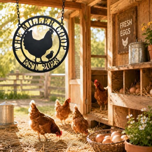 Personalized Chicken Coop Signs, Custom Fluffy Butt Hut Metal Sign, Farmhouse Decor, Funny Outdoor Hen House Wall Art, Backyard Farmer Gift - Image 5