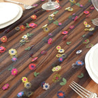 3pcs Black Embroidery Daisy Fall Table Runner 10ft Florals Seasonal Tulle Table Runner Holiday Kitchen Dining Table Decoration for Home Party Indoor - Image 5