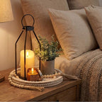 Novabright 6 Pcs Farmhouse Lantern Decor Set Candle Lanterns Simple Lines - Image 4