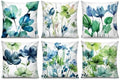 COMMINY Green Floral Throw Pillow Covers 20x20 Set 6 Farmhouse Summer Decor by Unknown