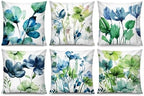 COMMINY Green Floral Throw Pillow Covers 20x20 Set 6 Farmhouse Summer Decor by Unknown
