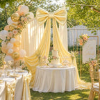 Big Gold Bow for Backdrop, 24"x16" Large Gold Bow Decorations with 80" Ribbon Drape for Birthday Wedding Baby Shower Photography Valentine's Day Christmas Decorations - Image 6