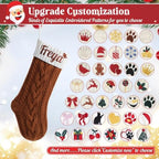 Personalized Christmas Stockings,Custom Embroidered Name & Monogram Knit Stockings for Kids,Family,Black Brown Cable Knit 18" Christmas Stocking for Fireplace Holiday Decor Gifts(9 Pack) - Image 4