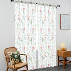 youleyar Floral Curtains 72 Inches Long for Living Room 2 Panels Printed Pattern Curtain Rod Pocket Spring Summer Watercolor Flowers/Leaves Window Drapes for Girls Bedroom, 52" W x 72" L - Image 7
