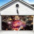 6x13ft Gorgeous Fireworks Garage Door Banner Cover Happy New Year 2025 Photography Backdrop Colorful Blurry Bokeh Fireworks New Year's Eve Celebration Countdown to New Year Banner Party Decor by DORCEV